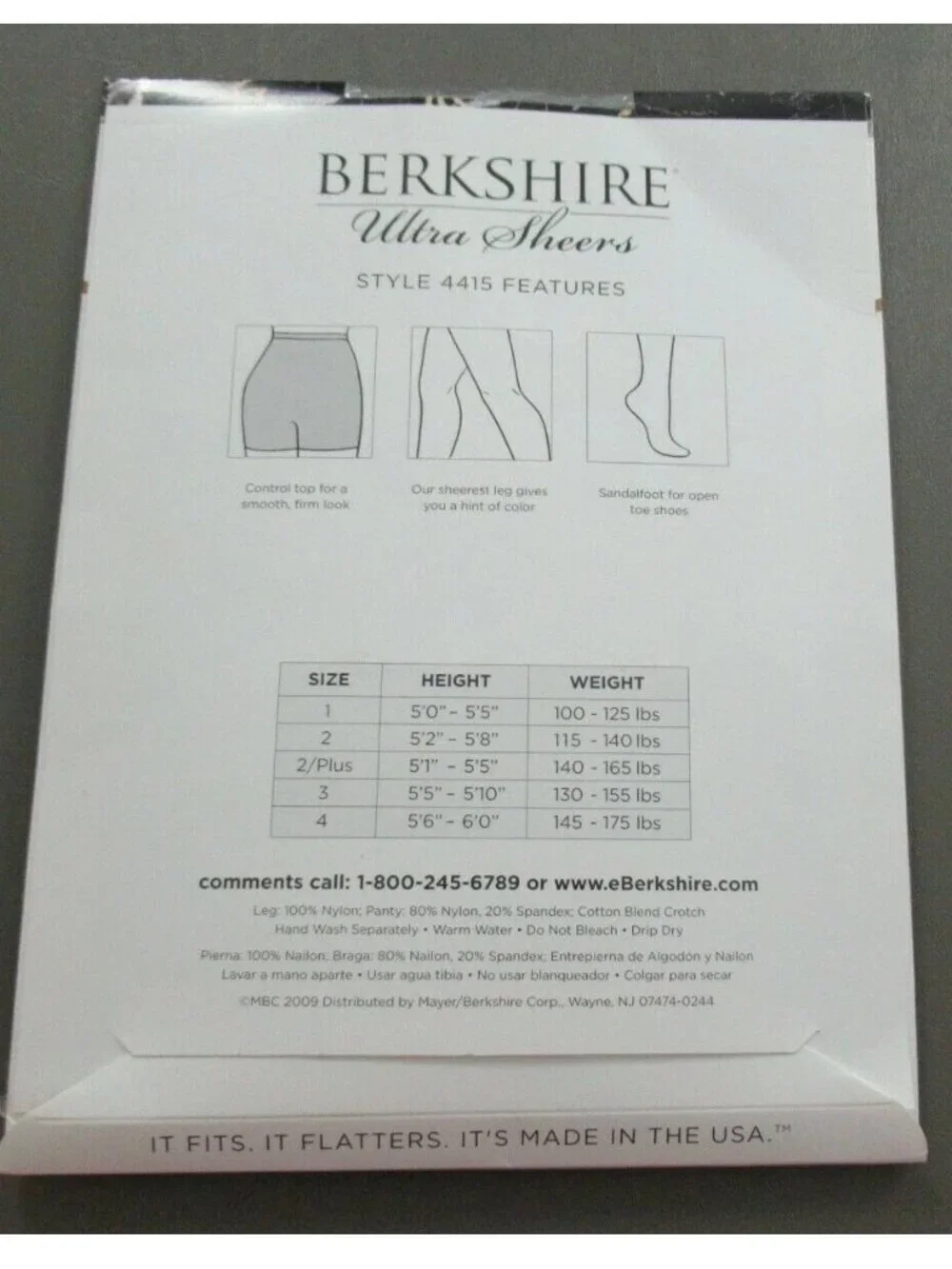 Berkshire Women's Ultra Sheer Control Top Pantyhose, Off Black, Size 1